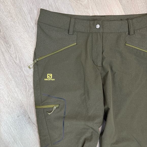 Salomon Wayfarer AS Tapered Regular Womens Outdoor Pants Green Hiking US 8 - Picture 3 of 13